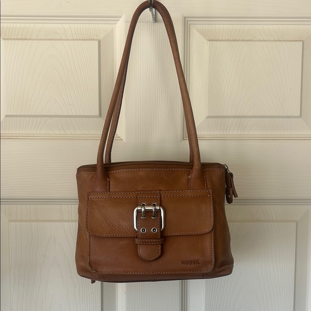Fossil Vintage Buckle Brown Leather Women's Shoulder Bag - Picture 3 of 13